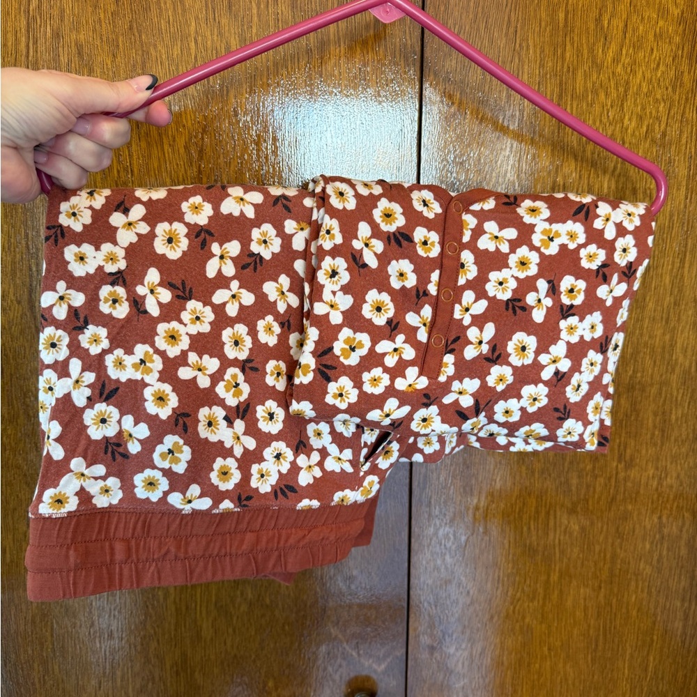 Little Sleepies Brown Flower Pj’s